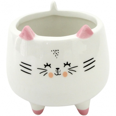 Mini cachepot gato decorativo